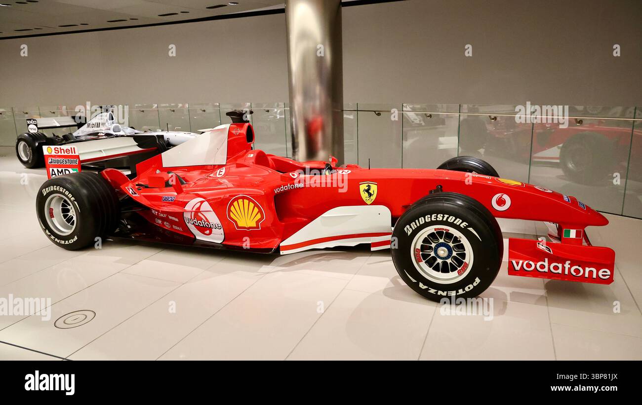 A Ferrari F2004 Formula 1 car at the Prince of Monaco's Collection