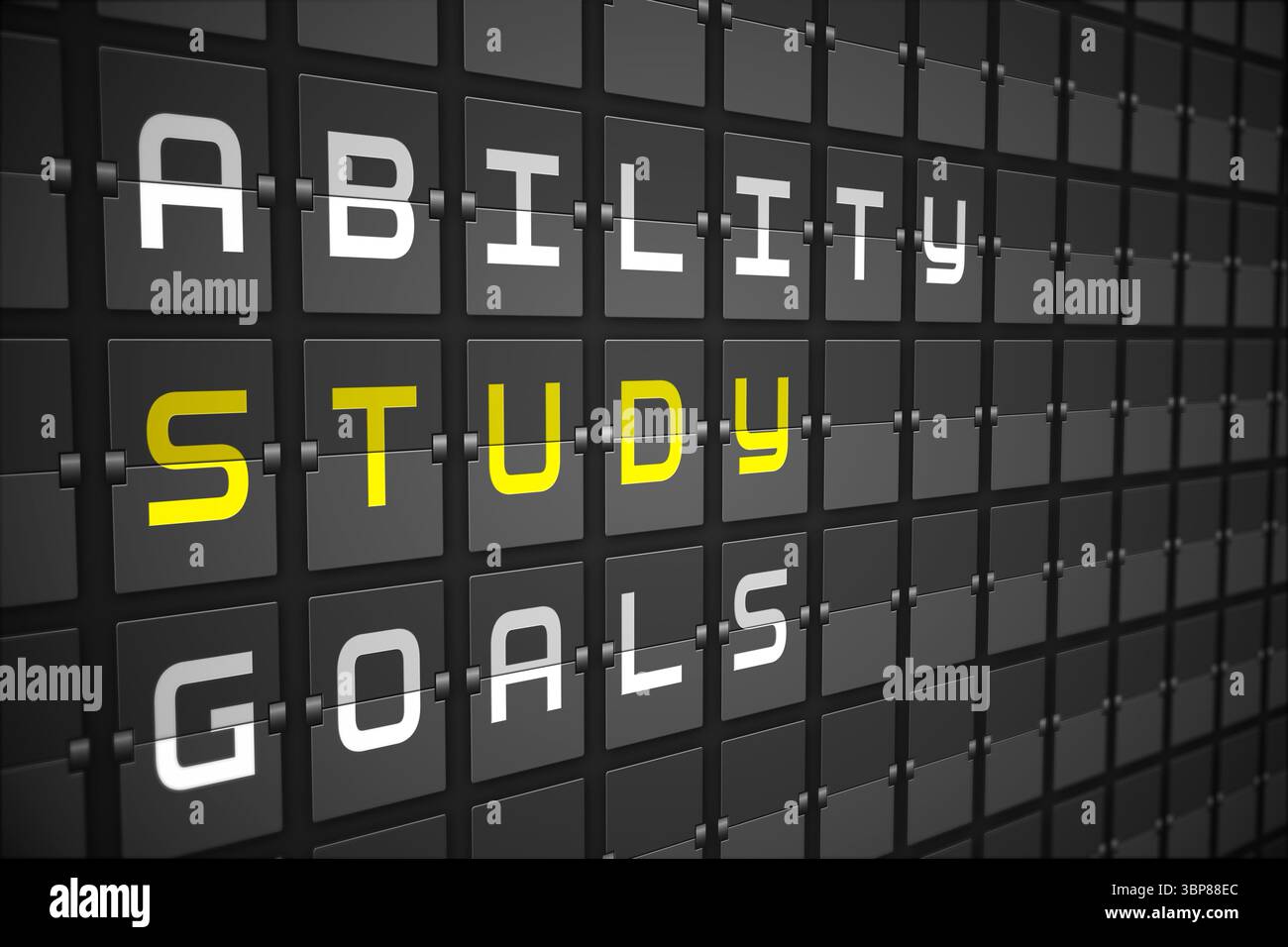 Study buzzwords on black mechanical board Stock Photo