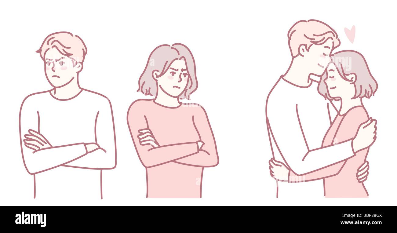 An illustration that creatively depicts various relationship emotions