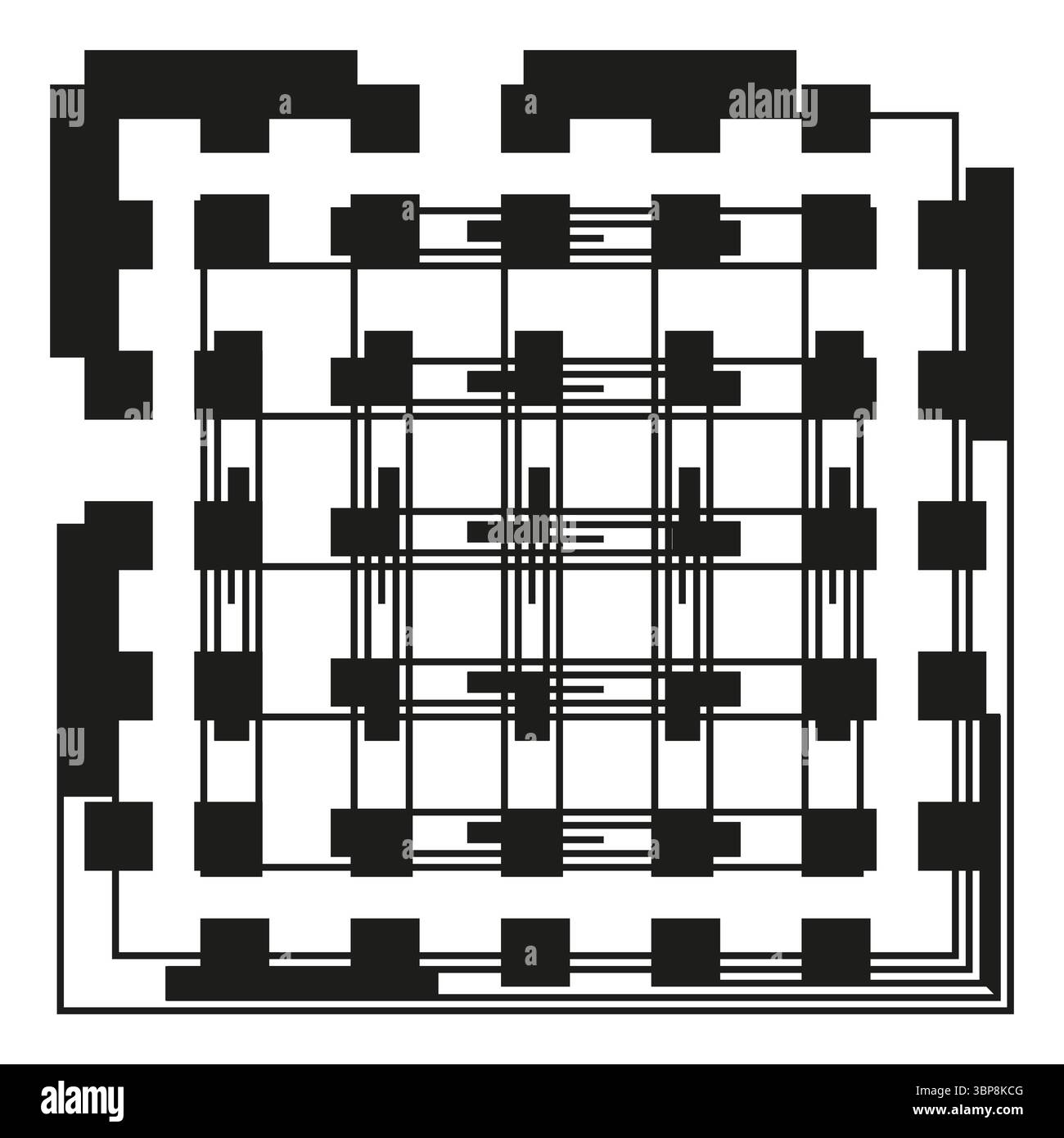 Square grid pattern. Abstract line structure. Geometric block layout ...