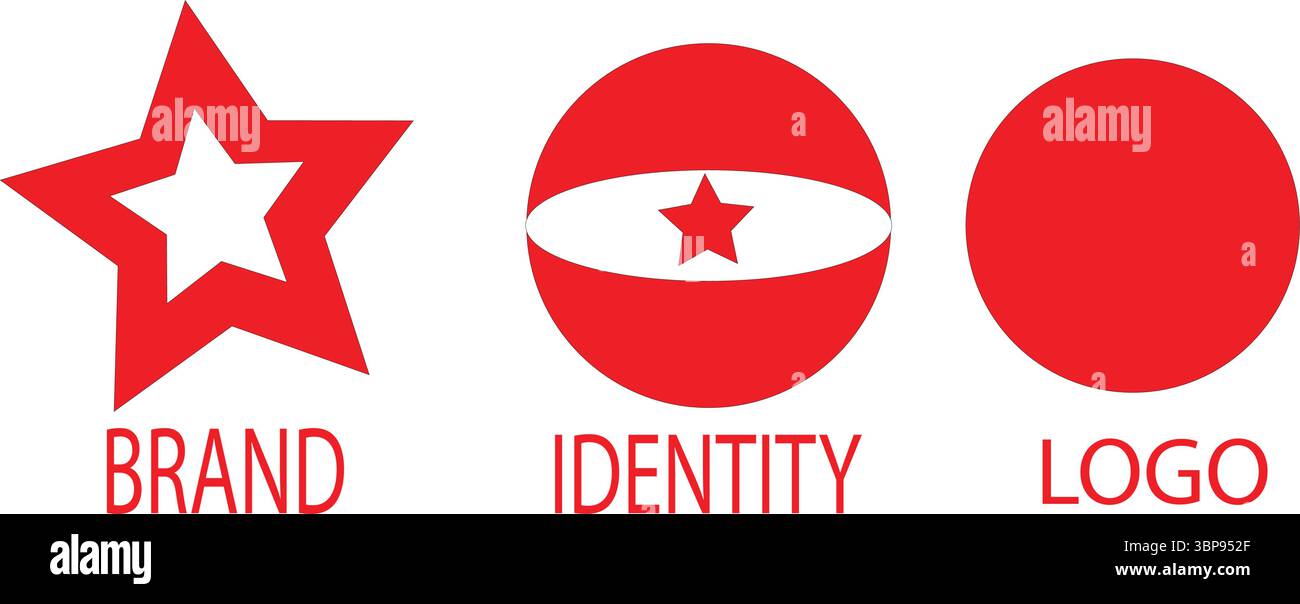 Red Star Circle Brand Identity Logo Design Vector Stock Vector