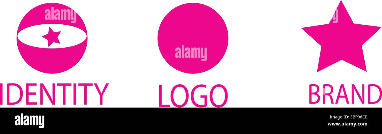 Pink Star Circle Brand Identity Logo Design Vector Stock Vector