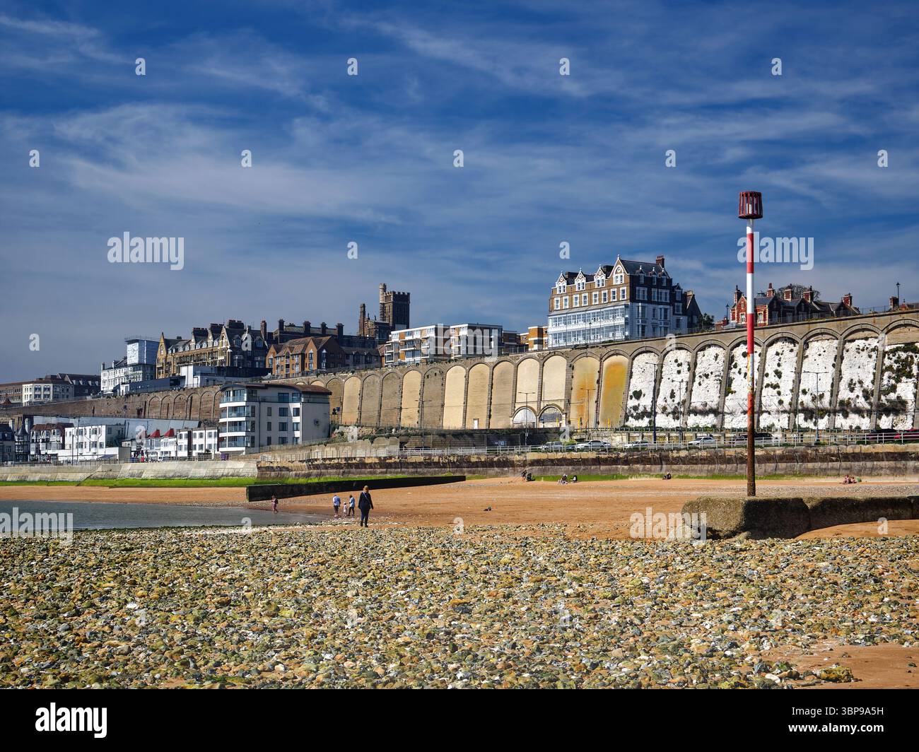 Seafront Promenade Ramsgate UK, Kent, Thanet, Ramsgate Beach and Seafront at Marina Esplanade Stock ...