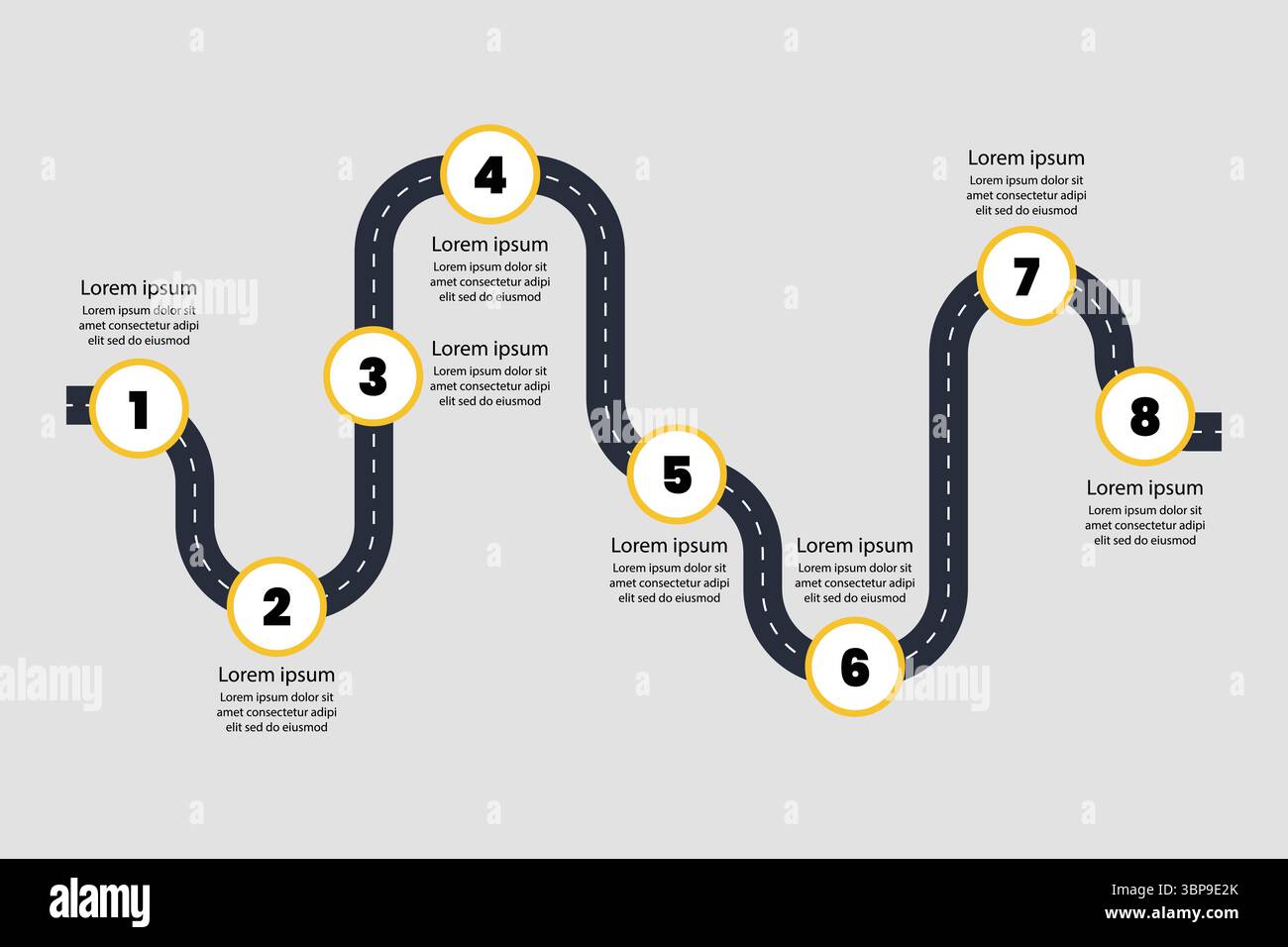 Roadmap infographic with steps process. Infographic for presentation ...