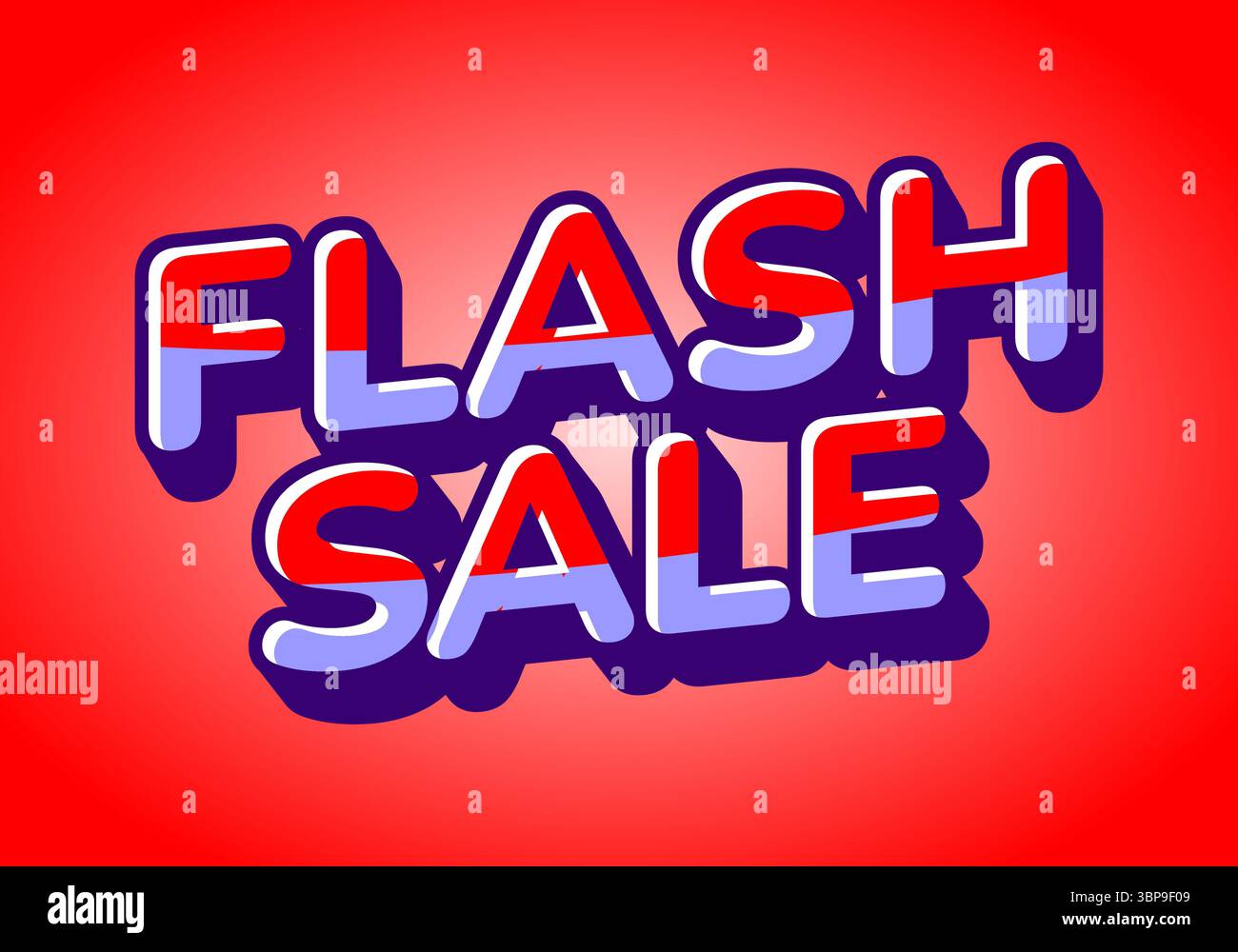A vibrant graphic featuring the text FLASH SALE in bold, colorful letters with a shadow effect, set against a bright red background Stock Vector