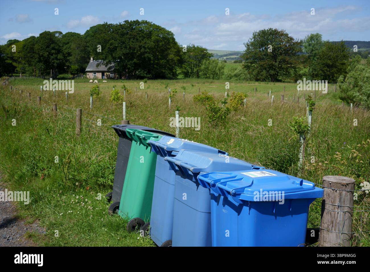 Wheelie bins cottage hi-res stock photography and images - Alamy