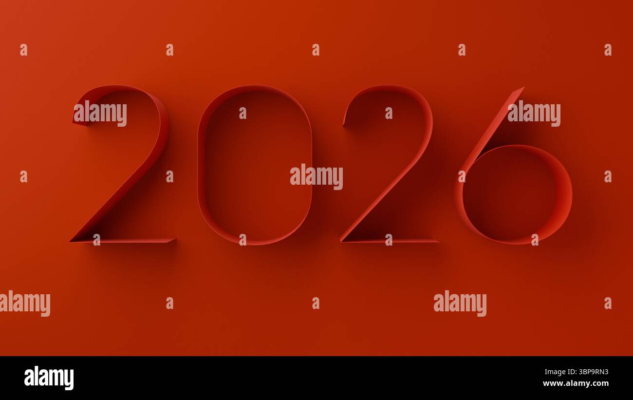 2026 bold red numbers hi-res stock photography and images - Alamy