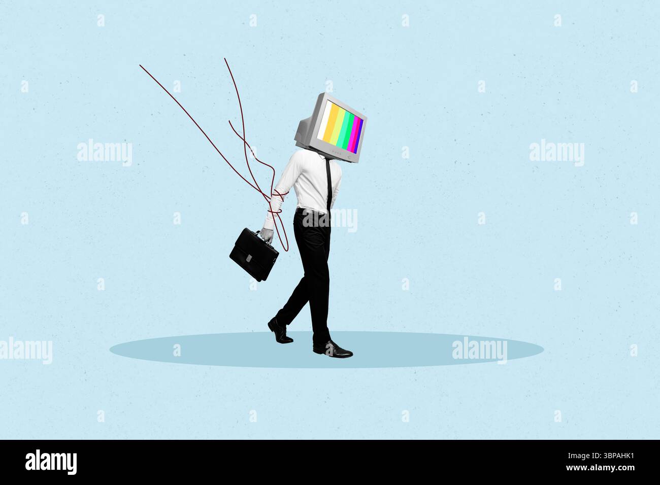 Composite sketch design artwork photo collage of young man body walk ...