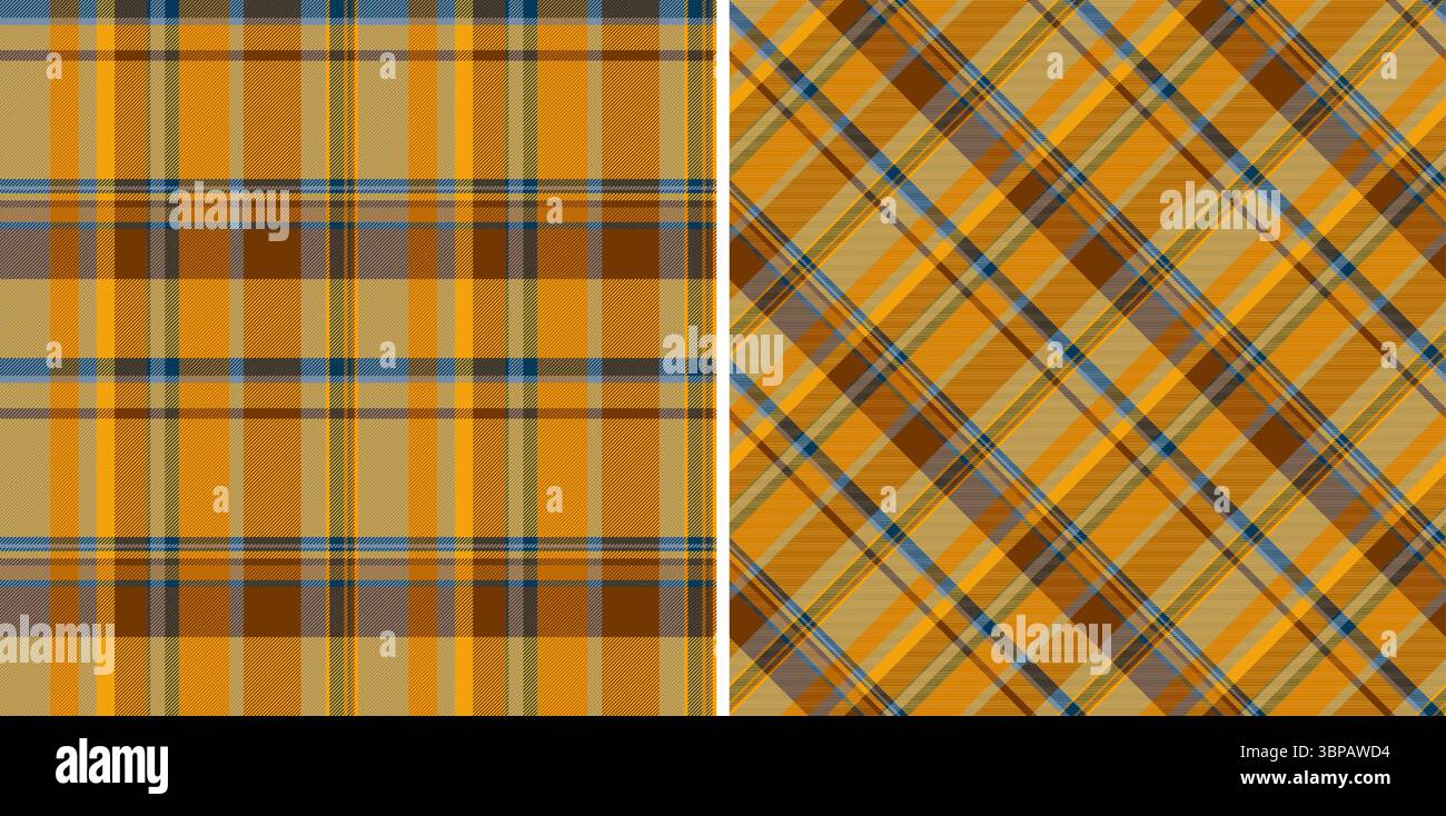 Warm, autumnal plaid patterns, one straight and one diagonal. Suitable ...