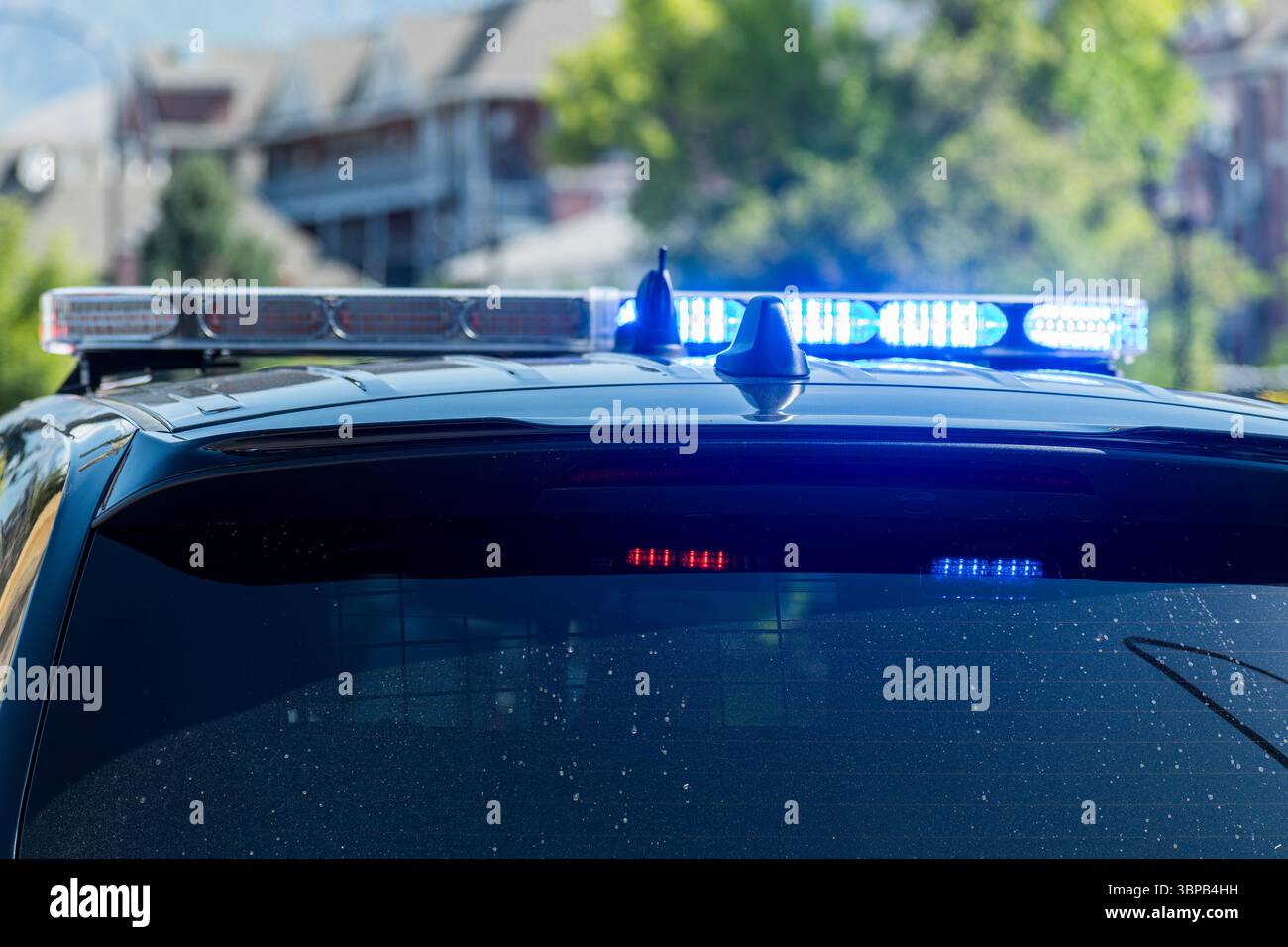 Provo Police Building Provo, Utah – July 4, 2025: Flashing lights of a Provo Police ...