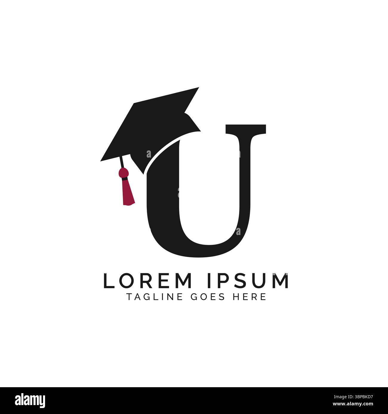 Letter U with Graduation Cap Logo. Alphabet U Education Hat icon Stock ...