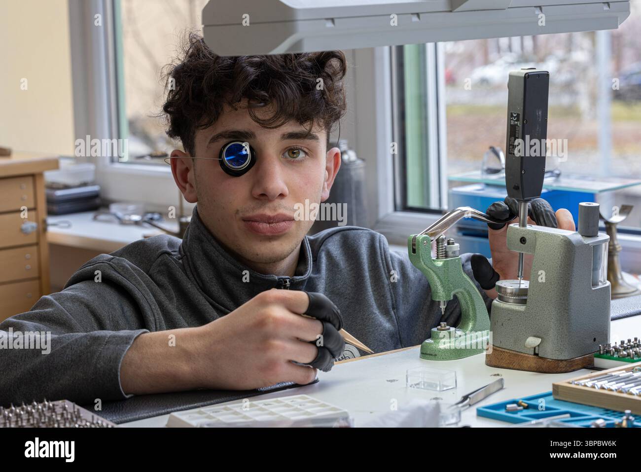 Swiss watchmakers ,La Chaux-de-Fonds , Swiss, Switzerland Stock Photo