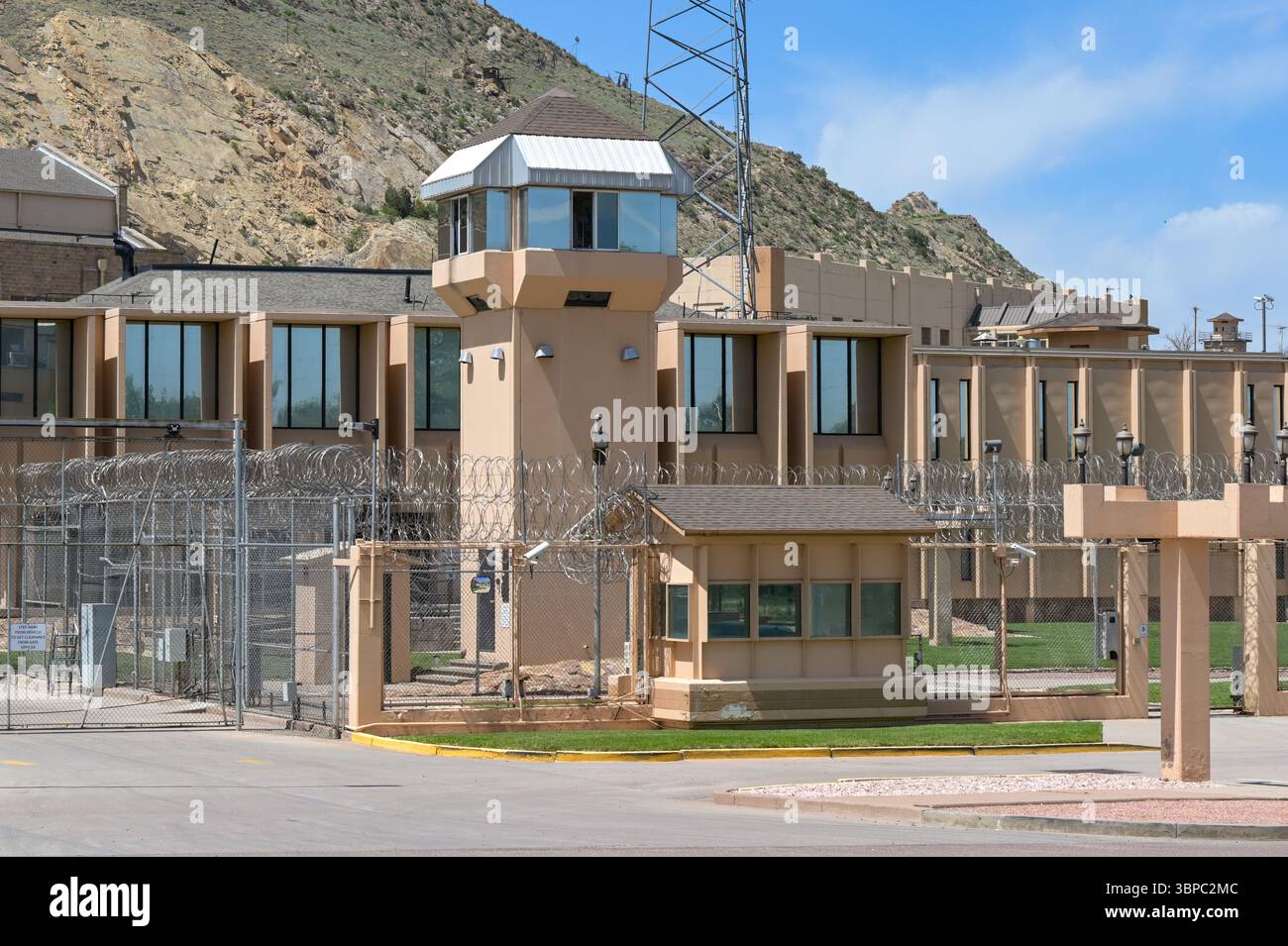 Canon City, Colorado, USA - 22 May 2025: Close up view of a watchtower ...