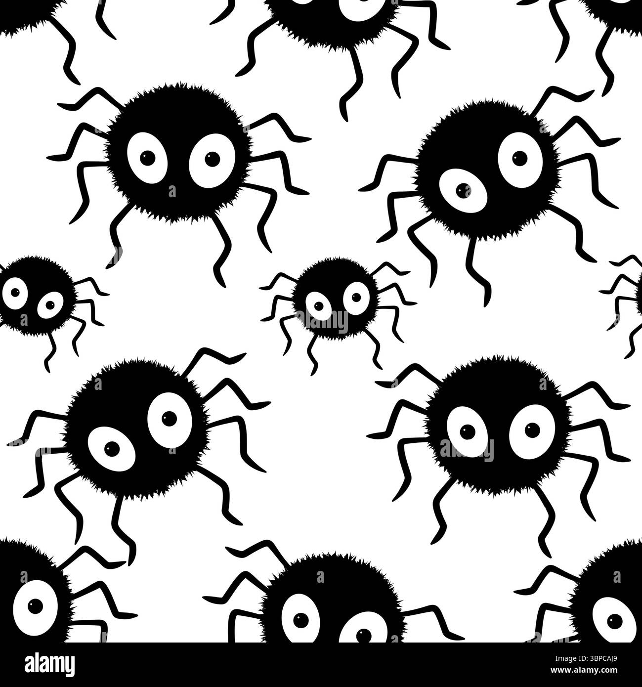 Cartoon monsters seamless Halloween spider pattern for wallpaper and ...