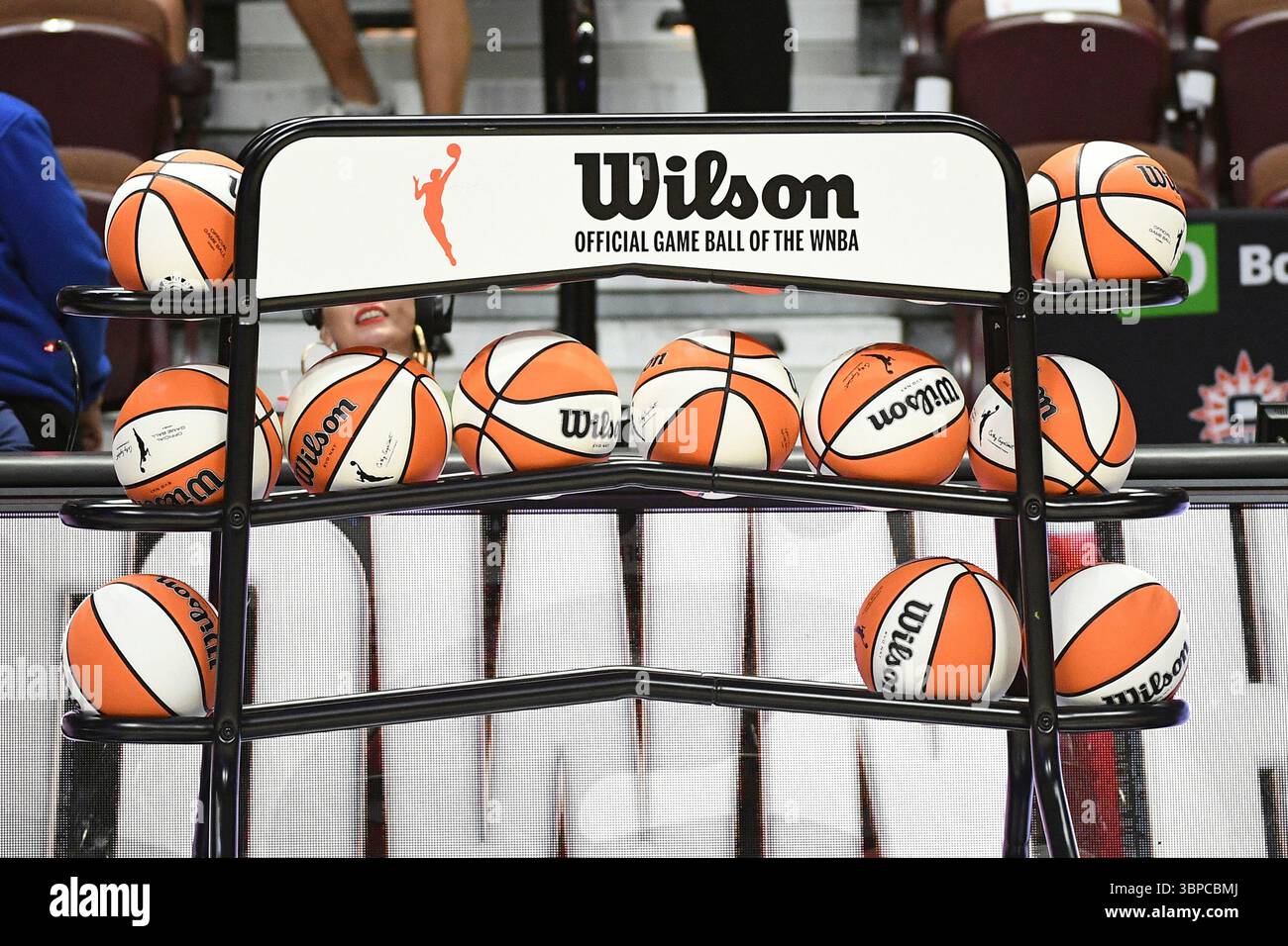 UNCASVILLE, CT - JULY 06: A general view of a rack of Wilson official ...