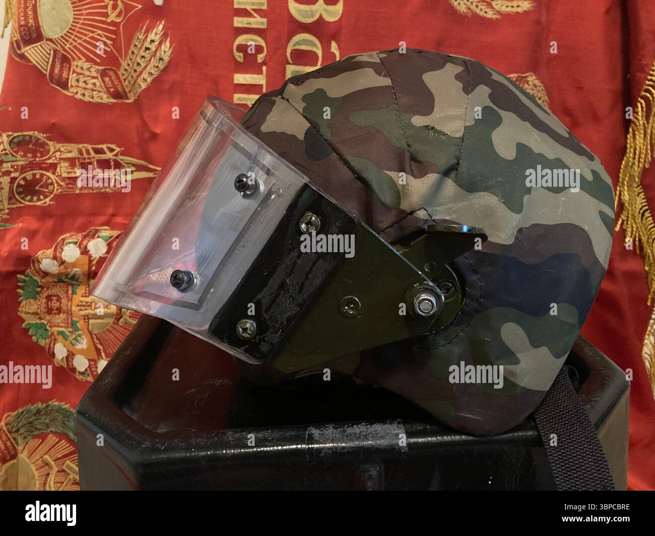 ZSh-1-2M Russian Ballistic Helmet - Smartphone Captured Stock Image