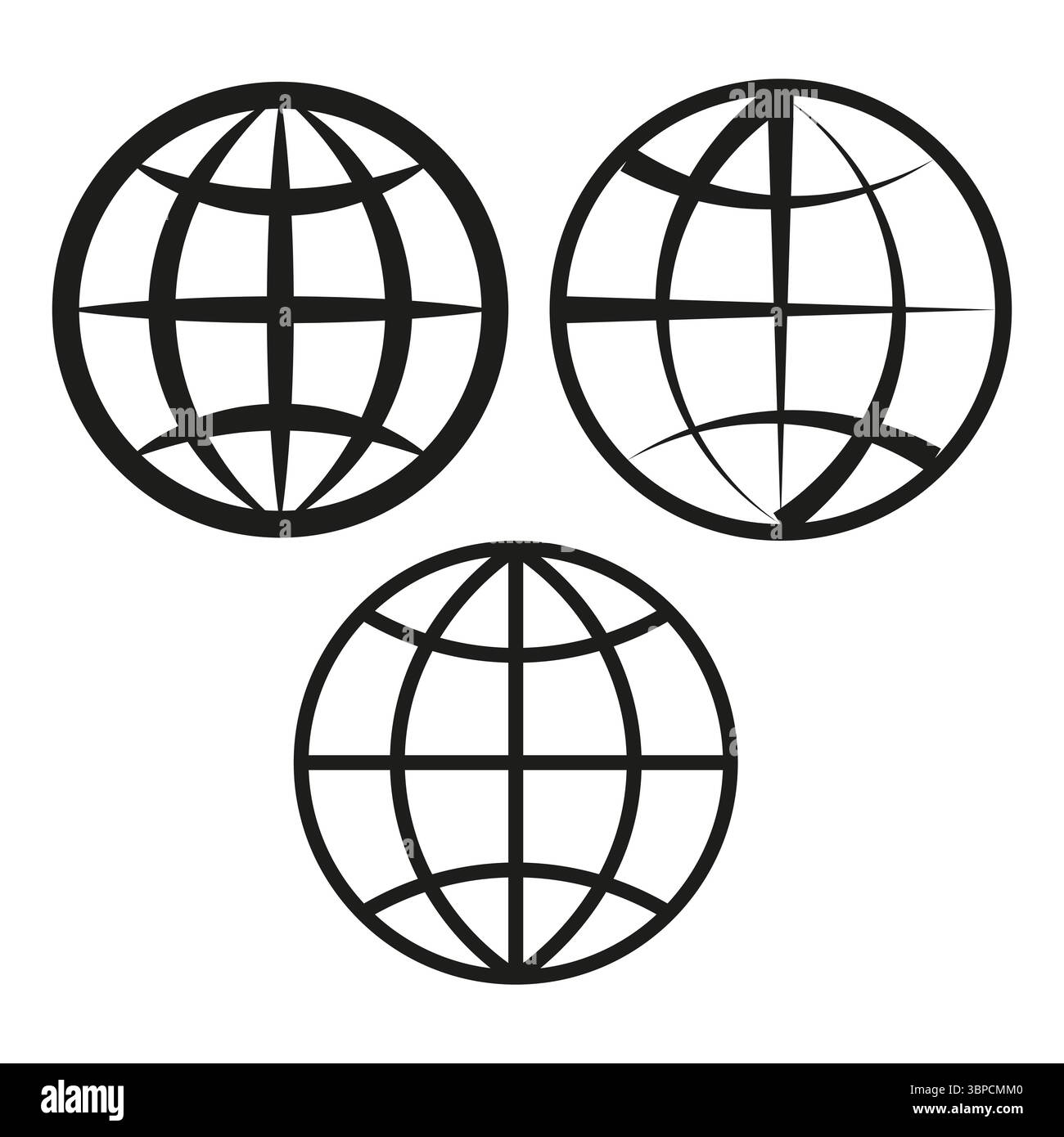 Global earth symbols. Network planet icons. Worldwide connection Vector ...