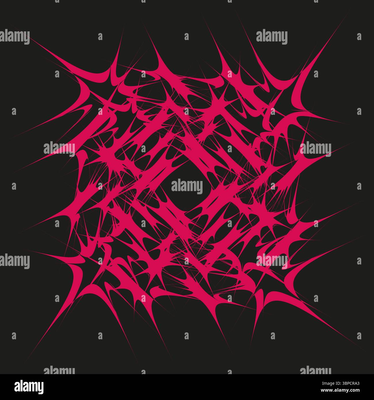 Magenta spike icon. Starburst claw pattern. Dynamic vector emblem. Bold night design. Stock Vector