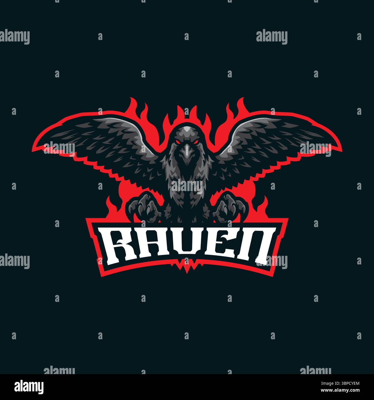 Raven mascot logo design vector with modern illustration concept style ...