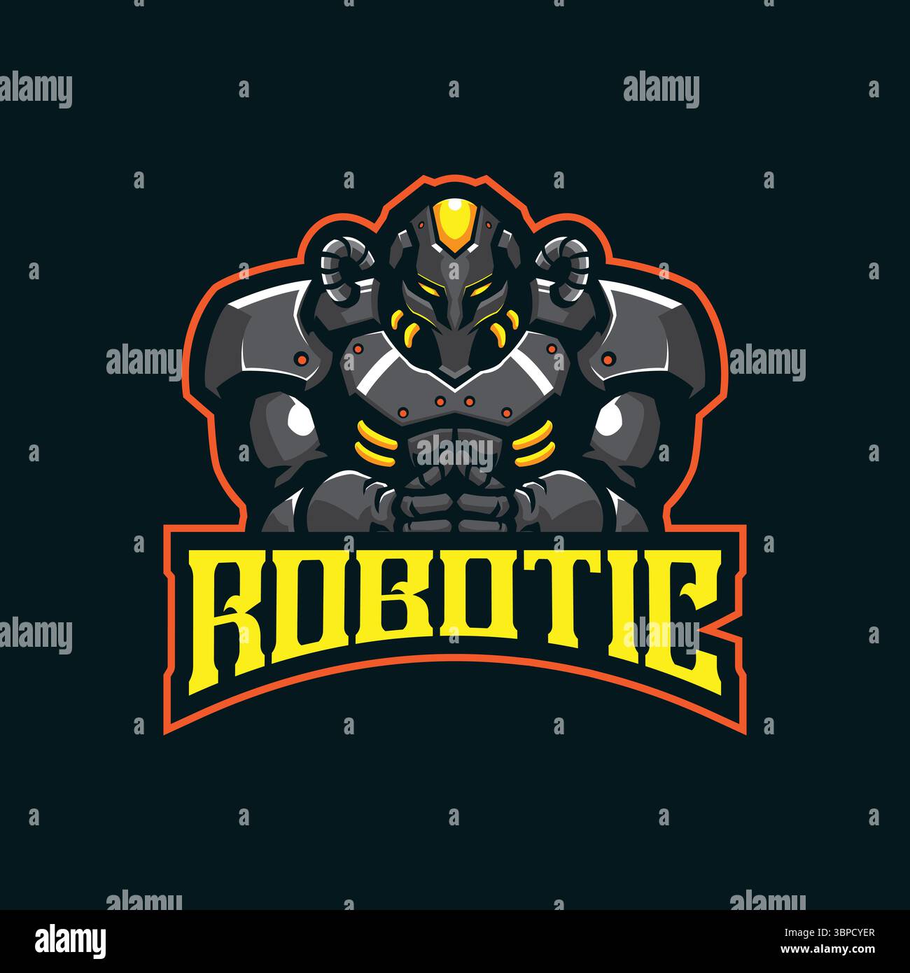 Robotic mascot logo design vector with modern illustration concept ...
