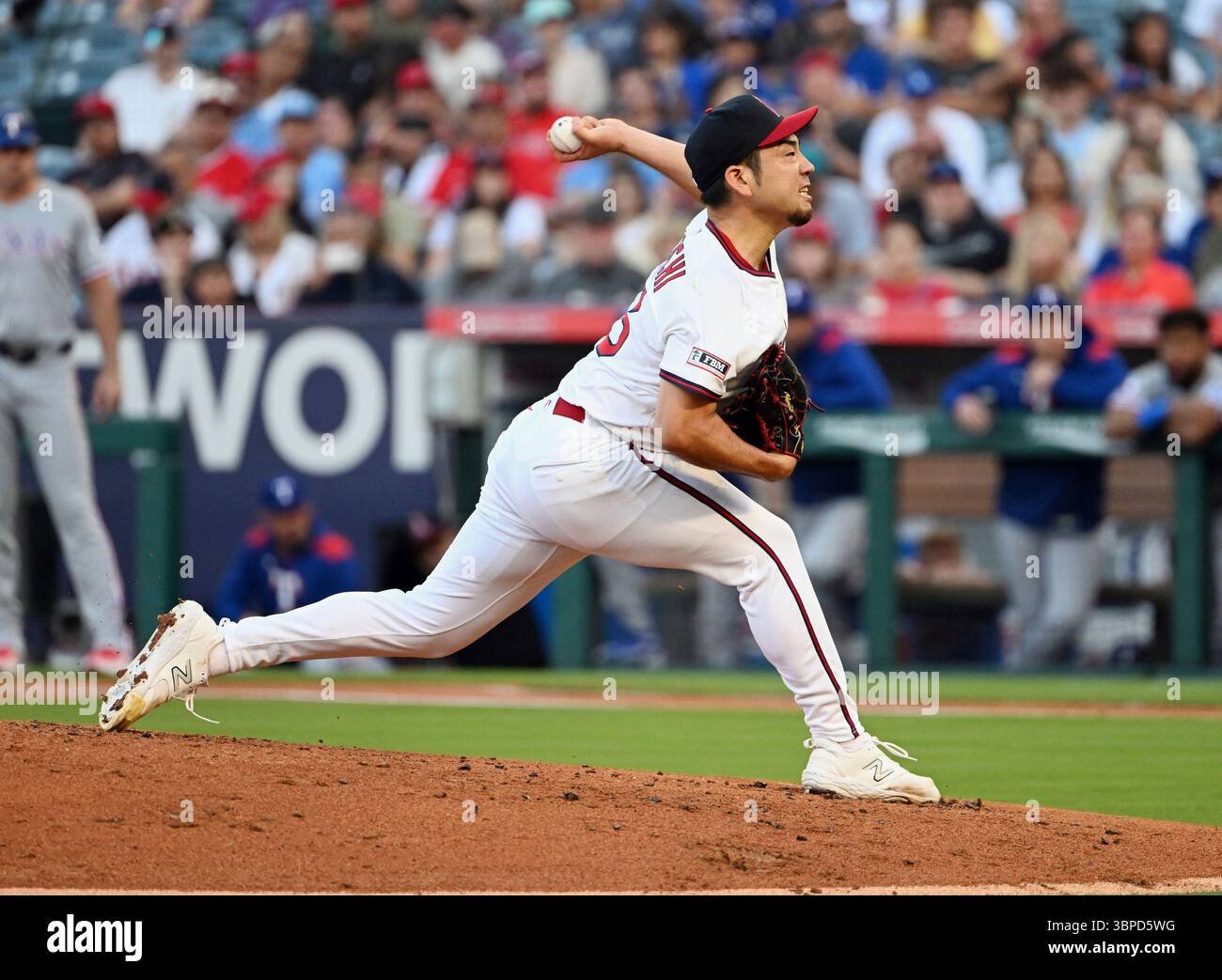 ANAHEIM, CA - JULY 07: Los Angeles Angels pitcher Yusei Kikuchi (16 ...