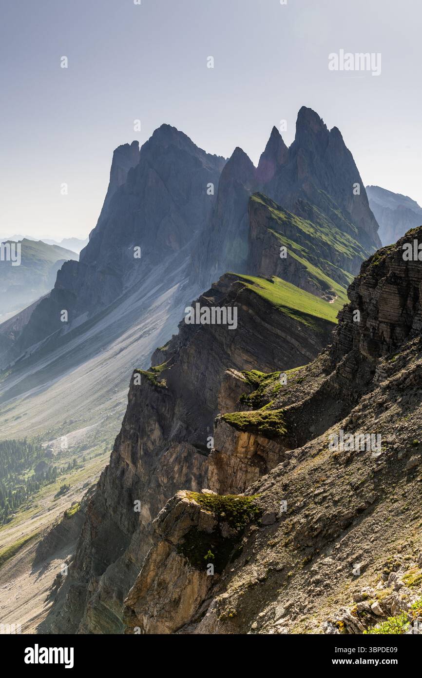Breathtaking Landscape at Seceda Peak Ridge, Dolomites, Italy Stock ...