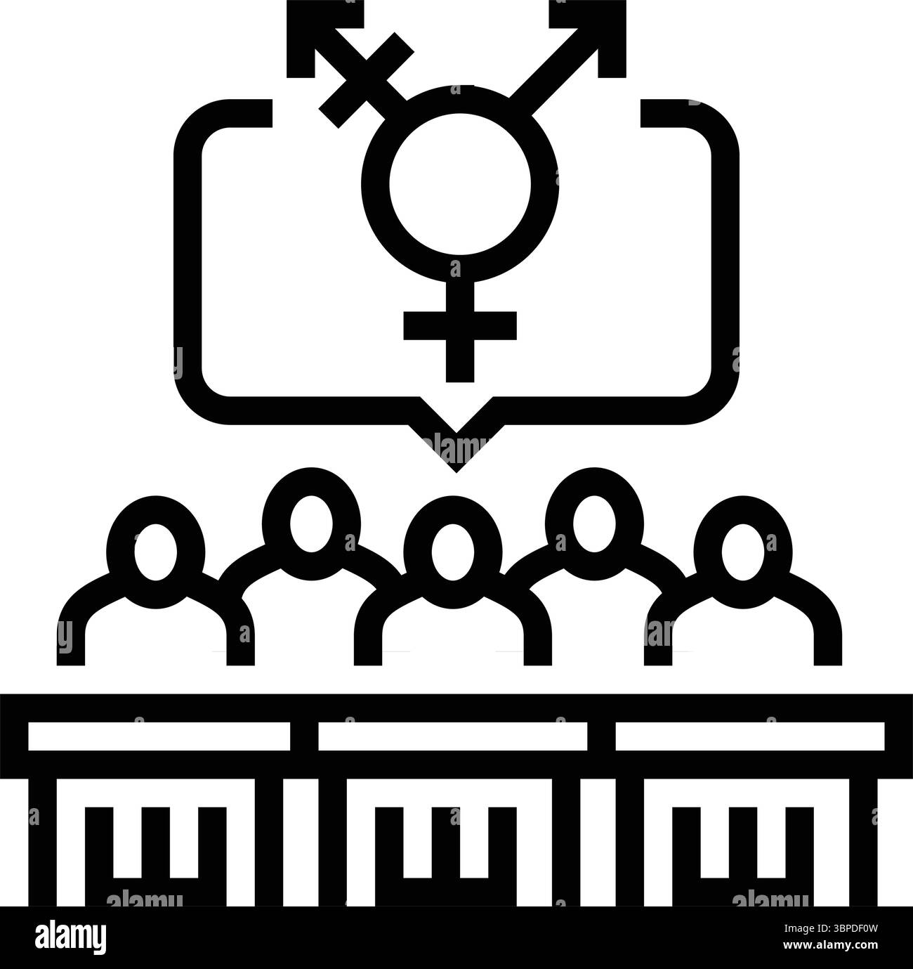 inclusive classroom setting line icon vector illustration Stock Vector ...