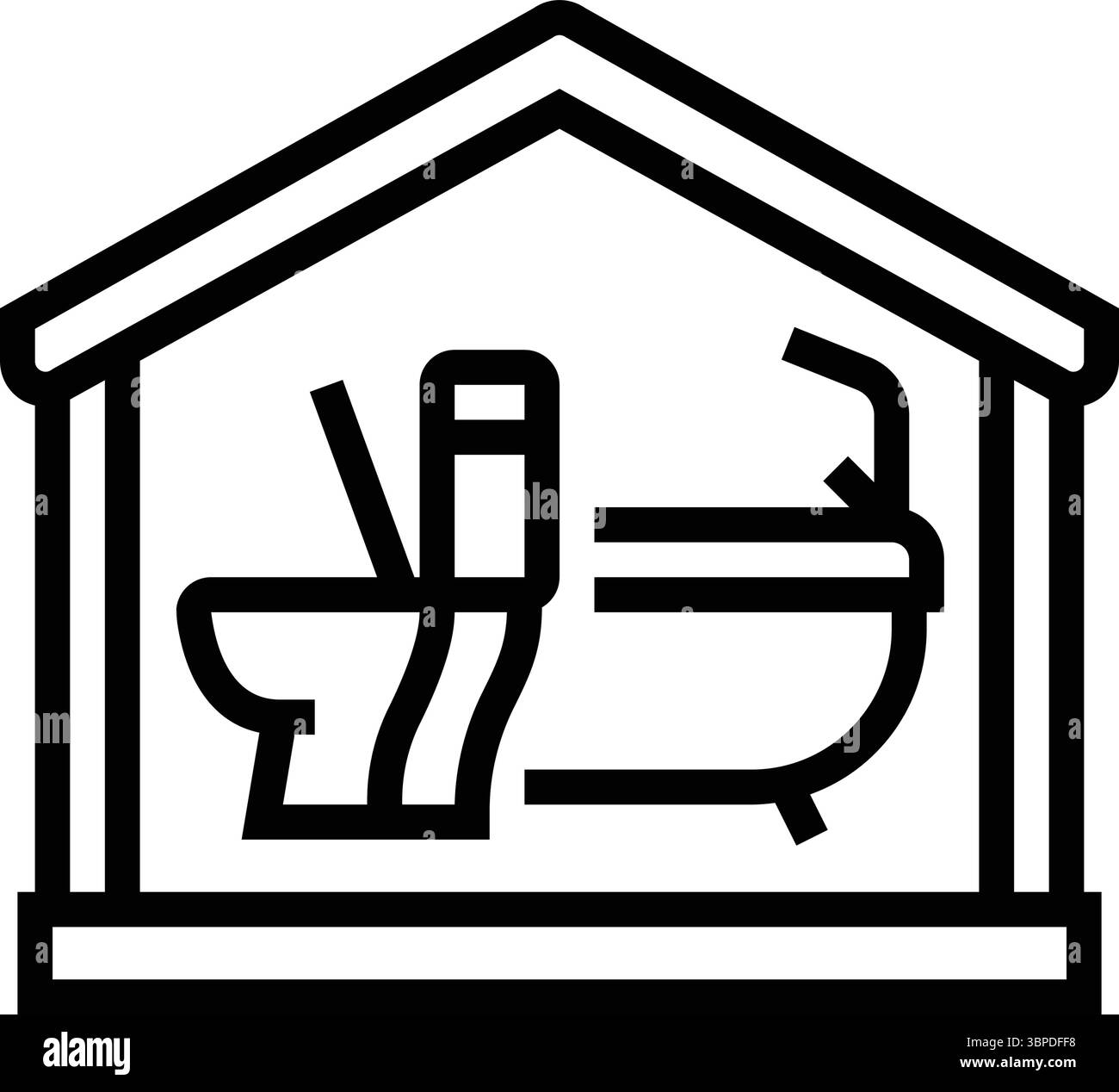 sanitation facilities line icon vector illustration Stock Vector