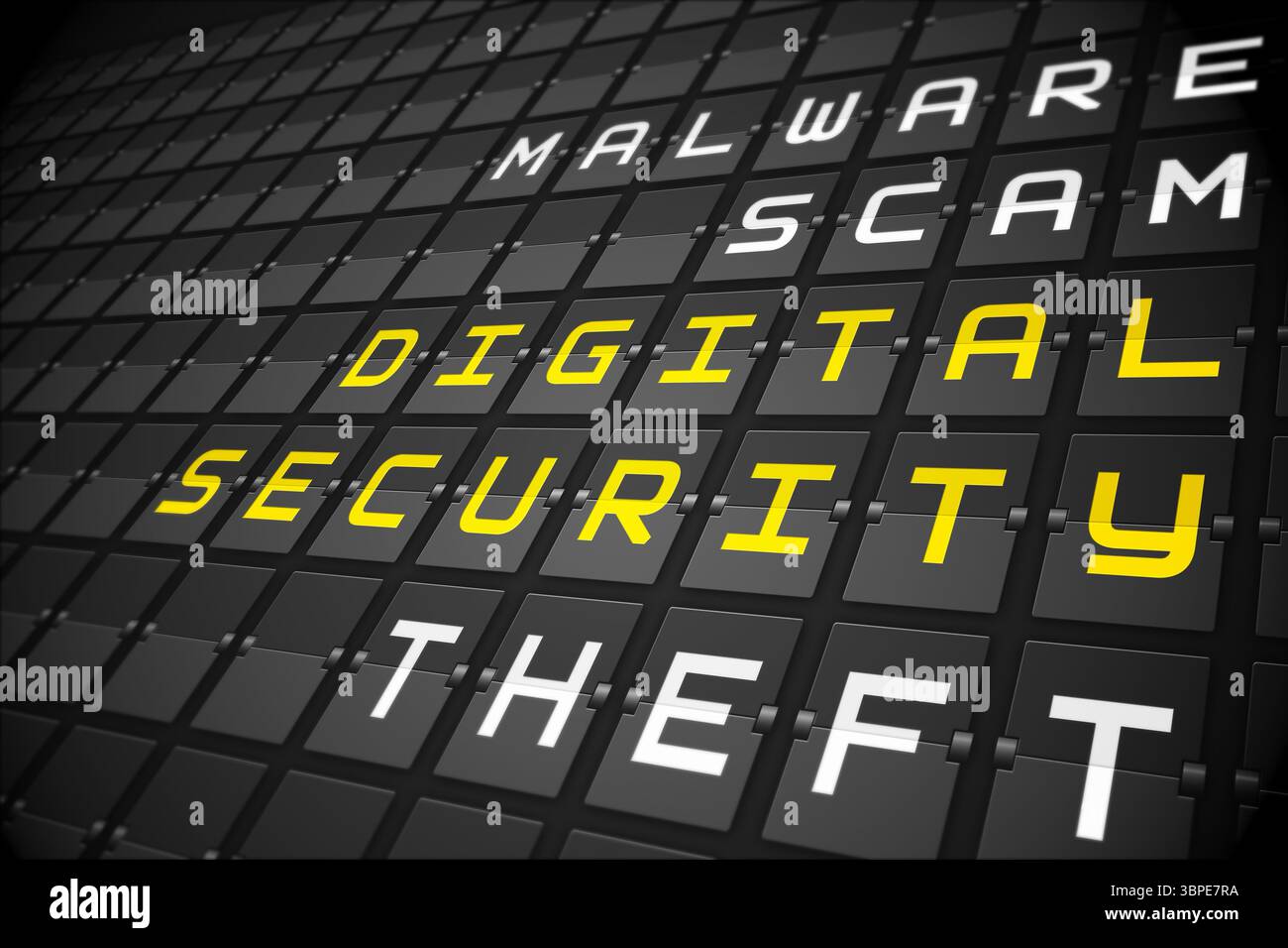 Digital security buzzwords on black mechanical board Stock Photo