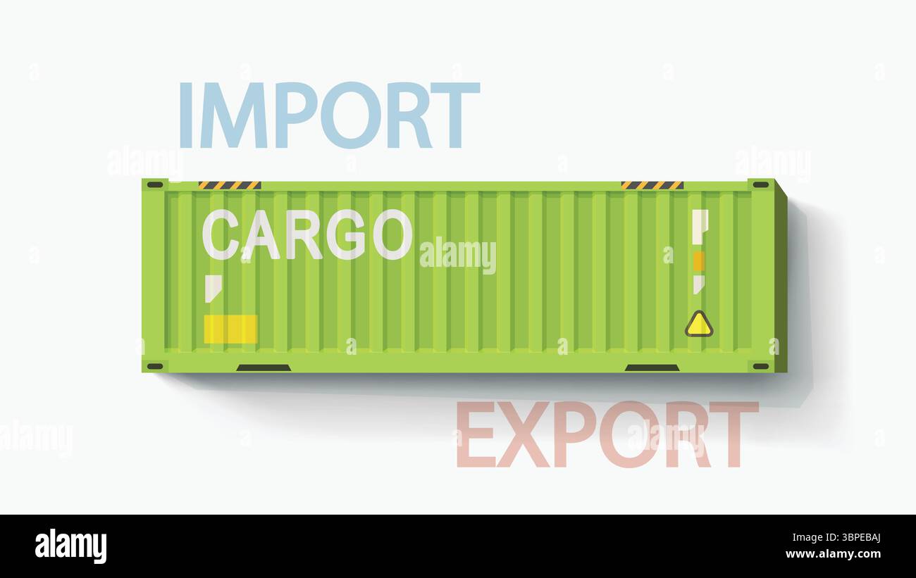 a green cargo container on white back Stock Vector Image & Art - Alamy