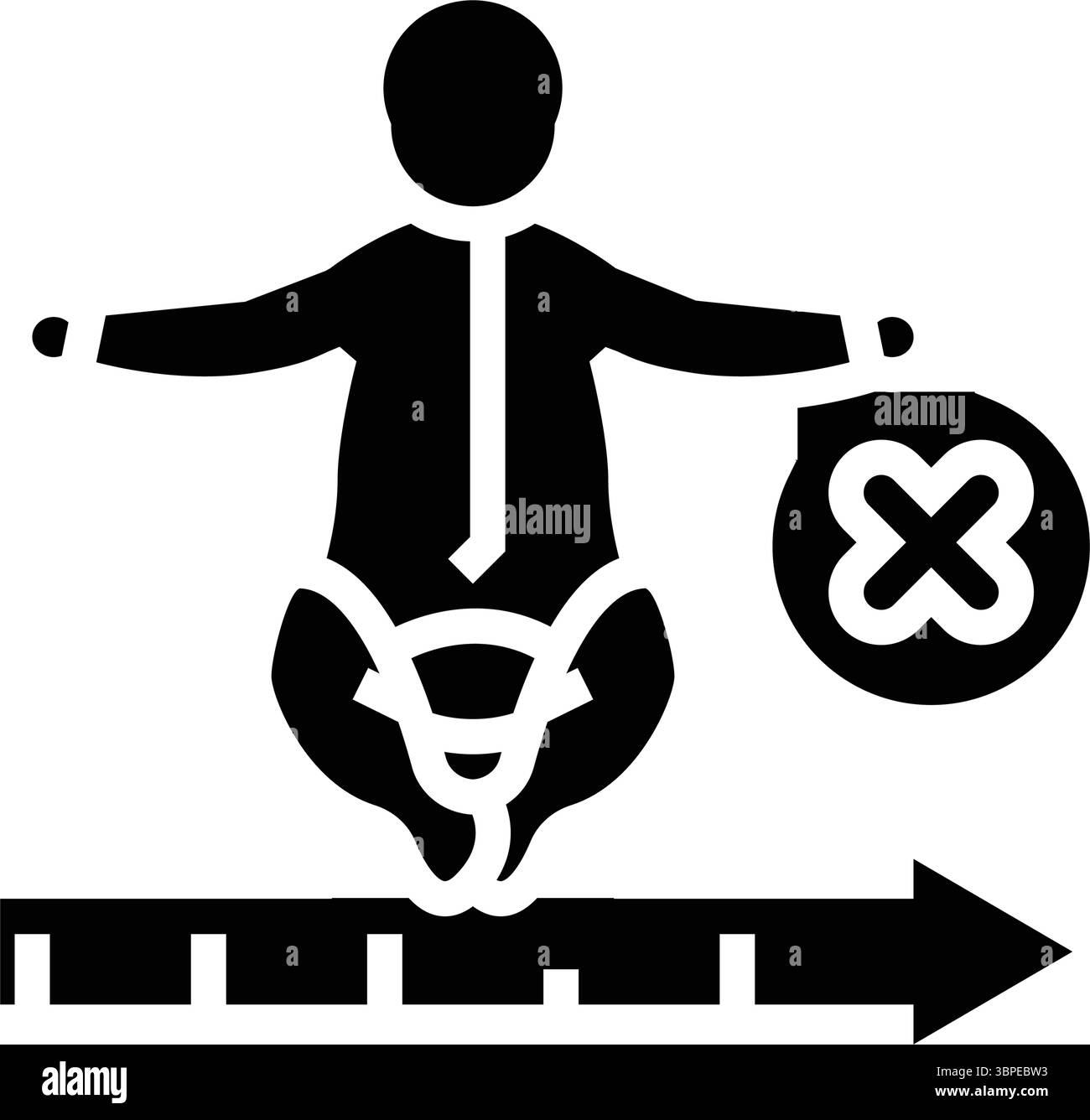 infant mortality rate glyph icon vector illustration Stock Vector