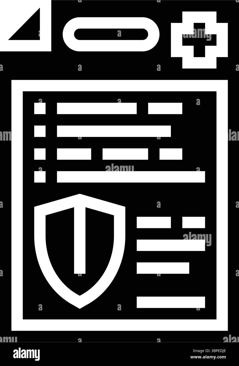 health insurance glyph icon vector illustration Stock Vector