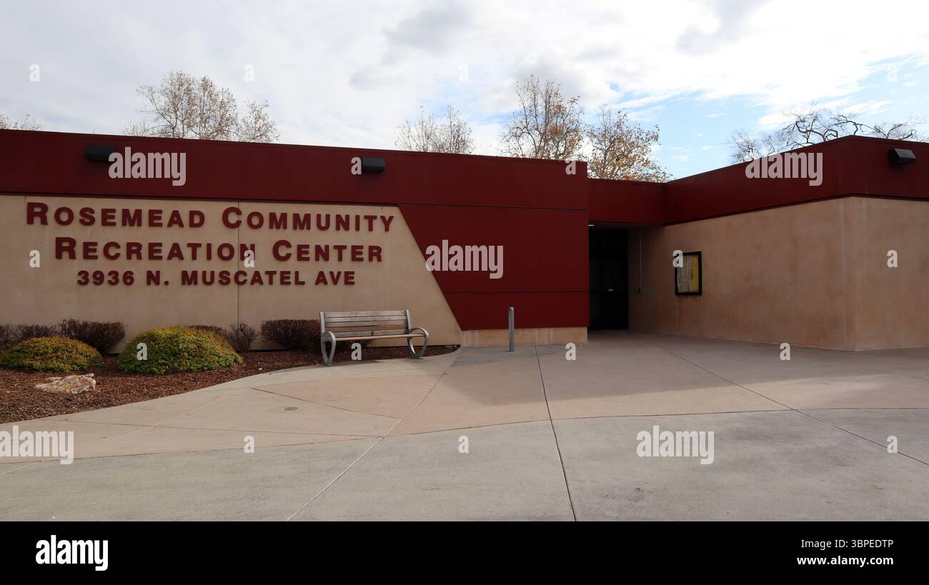 Rosemead, California: Exterior of Rosemead Community Recreation Center at 3936 Muscatel Avenue Stock Photo