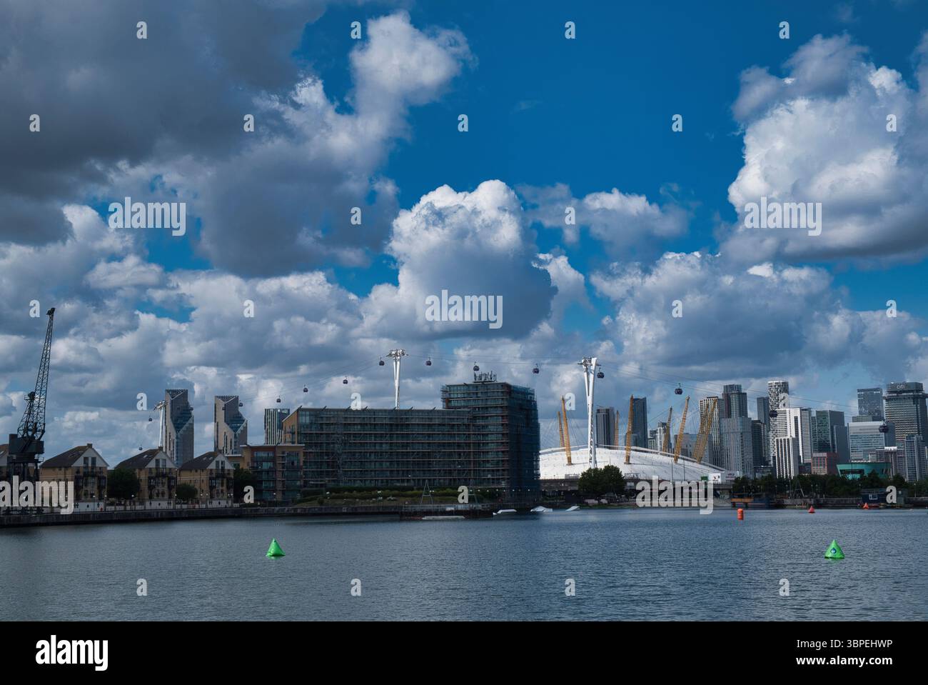 View of the O2 Arena from The Royal Victoria Docks, London Stock Photo ...