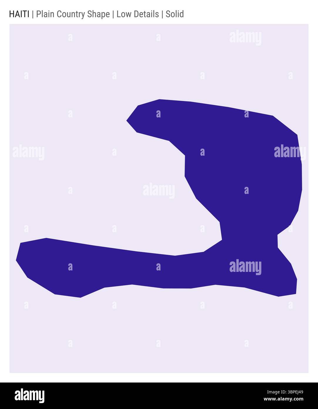 Haiti plain country map. Low details. Solid style. Shape of Haiti. Vector illustration. Stock Vector