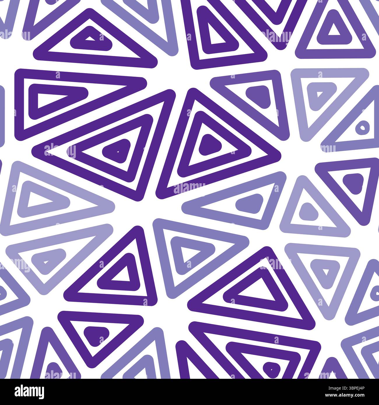 Triangles pattern geometric design. Big shape size. Multiple repeated inner triangles. Multiple colors style. Repeatable pattern. Stock Vector