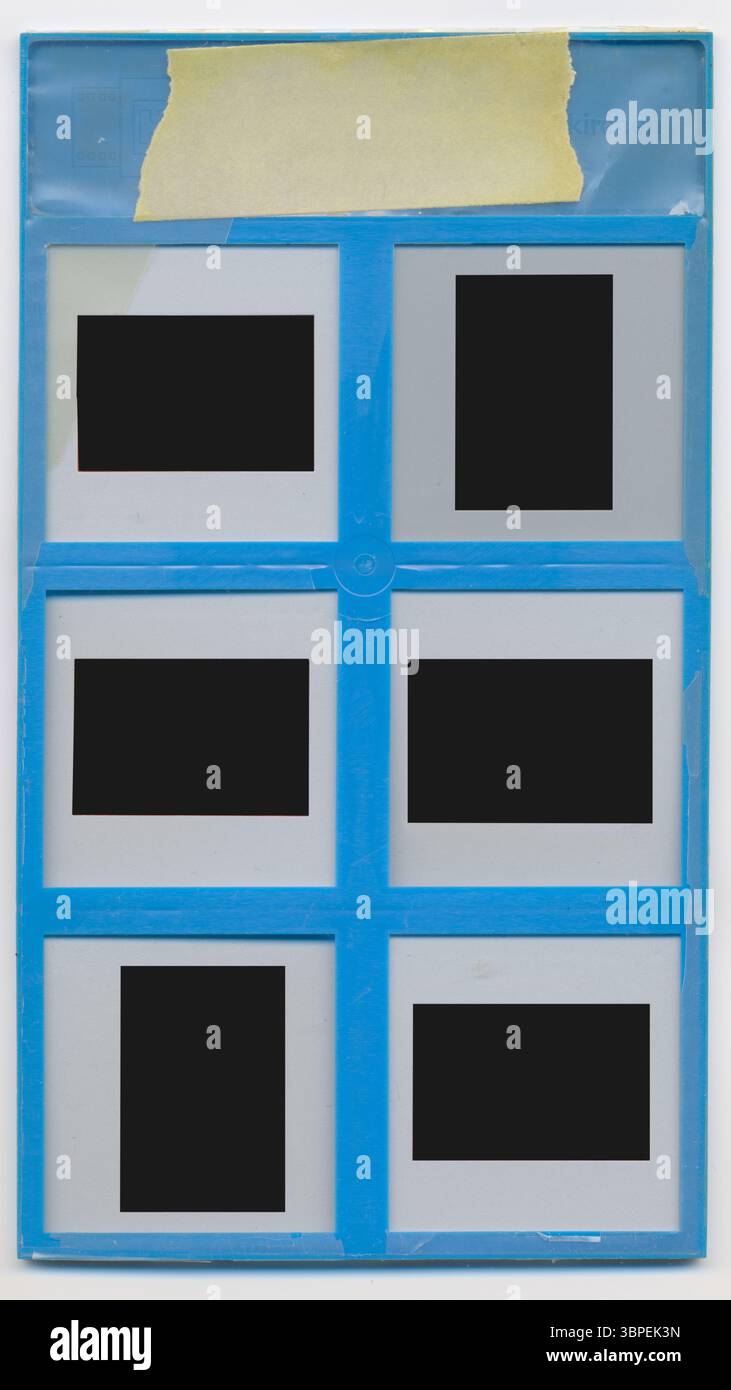 set of vintage grungy photographic slides, empty photography frames ...
