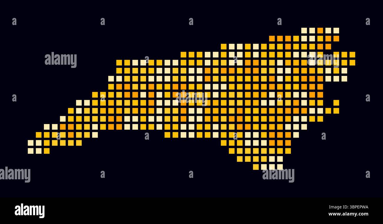 North Carolina dotted map. Digital style map of the state on dark ...