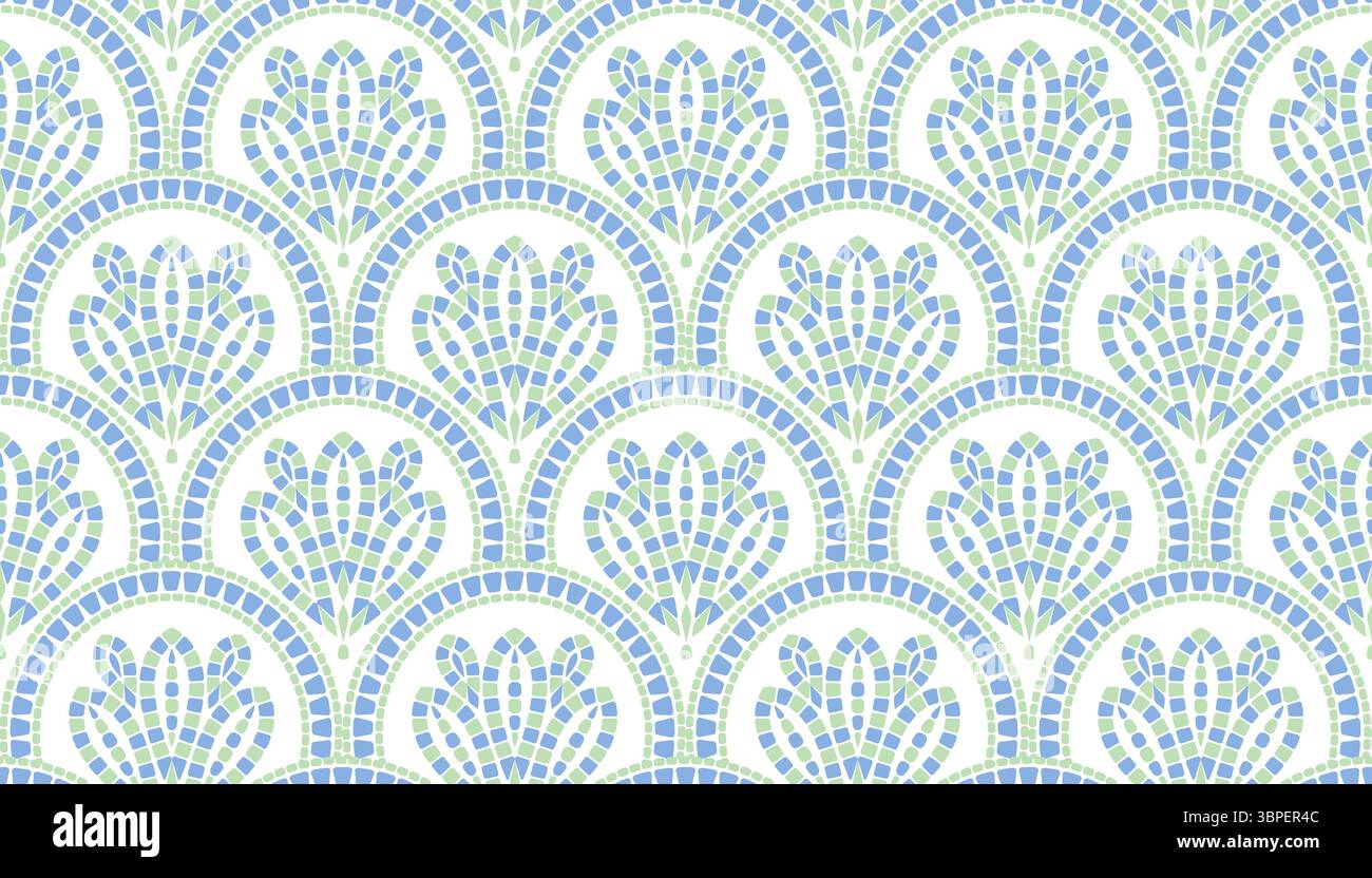 Seamless vector Art Deco Scallop pattern Stock Vector Image