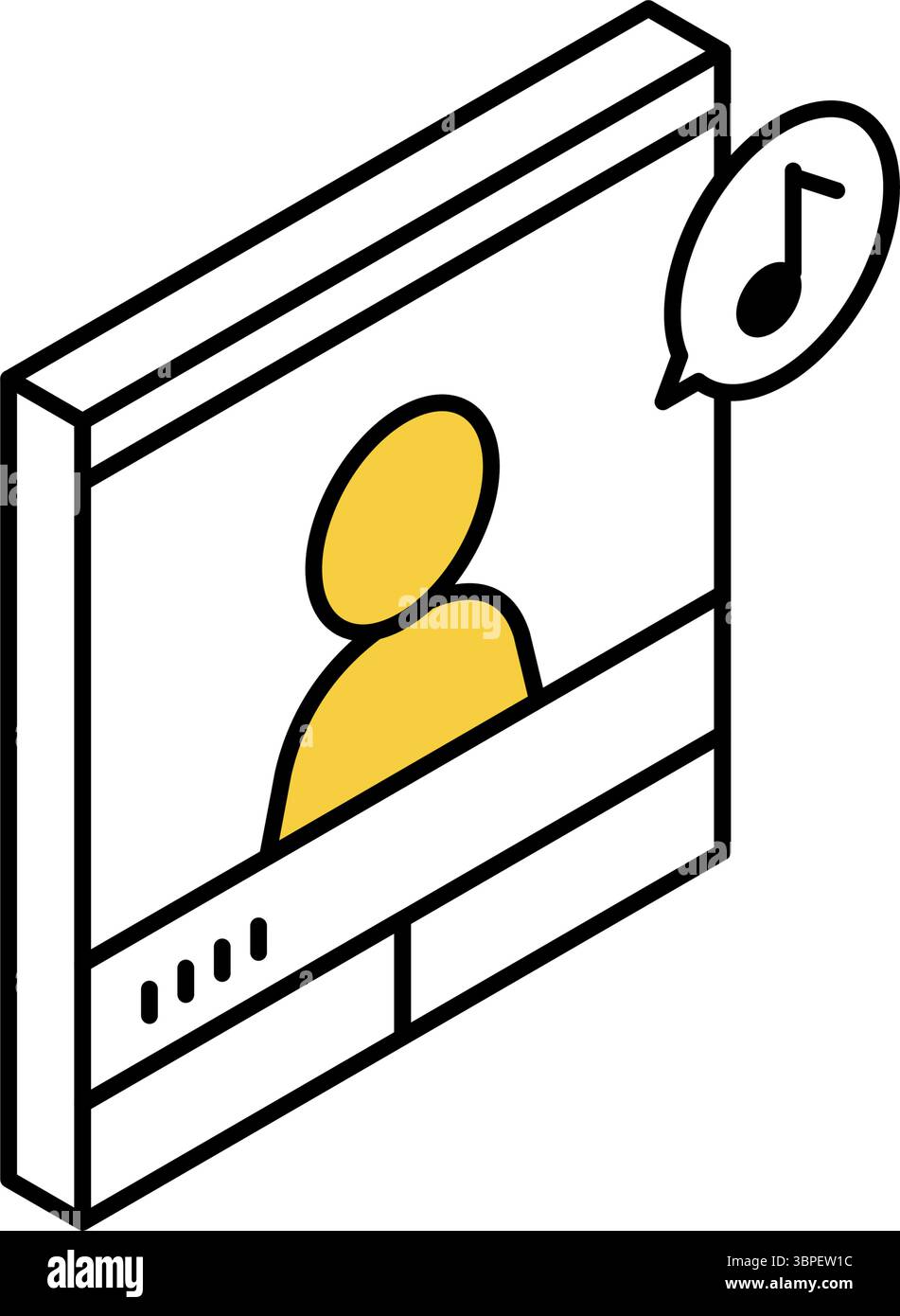 Monitored intercom, Crime Prevention and Home Security Isometric Icon, Vector Illustration Stock Vector