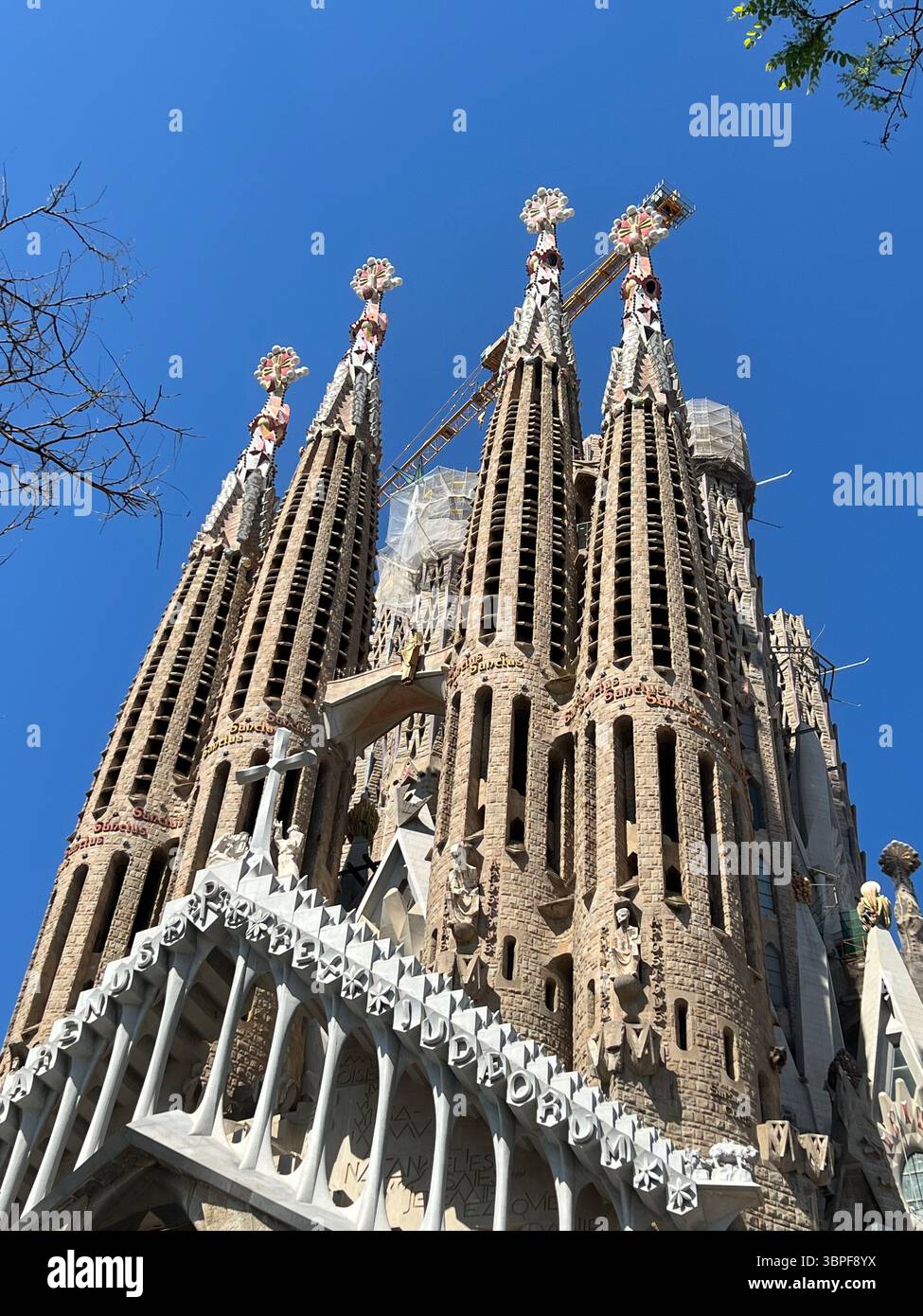 The Sagrada Familia,Barcelona, Spain, 06 May 2022,a masterpiece of architecture on a sunny day. - Smartphone Captured Stock Image