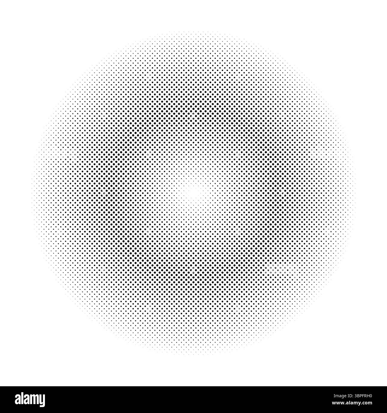 Halftone circle dotted backdrop. Abstract dots gradient circle emblem. Design simple element. Round border flat icon, random halftone circle dot Stock Vector