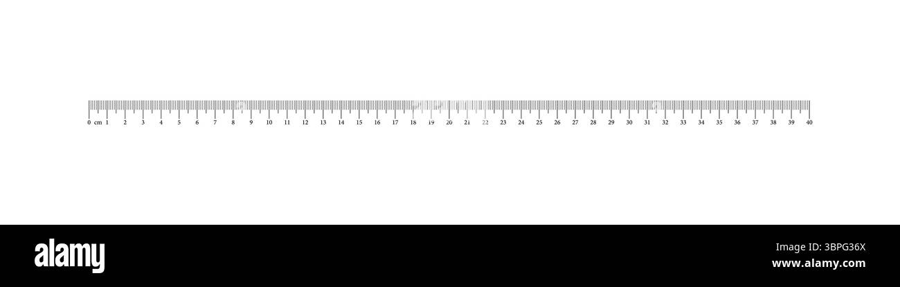 Measuring chart with 40 centimeters. Ruler scale with numbers. Length ...
