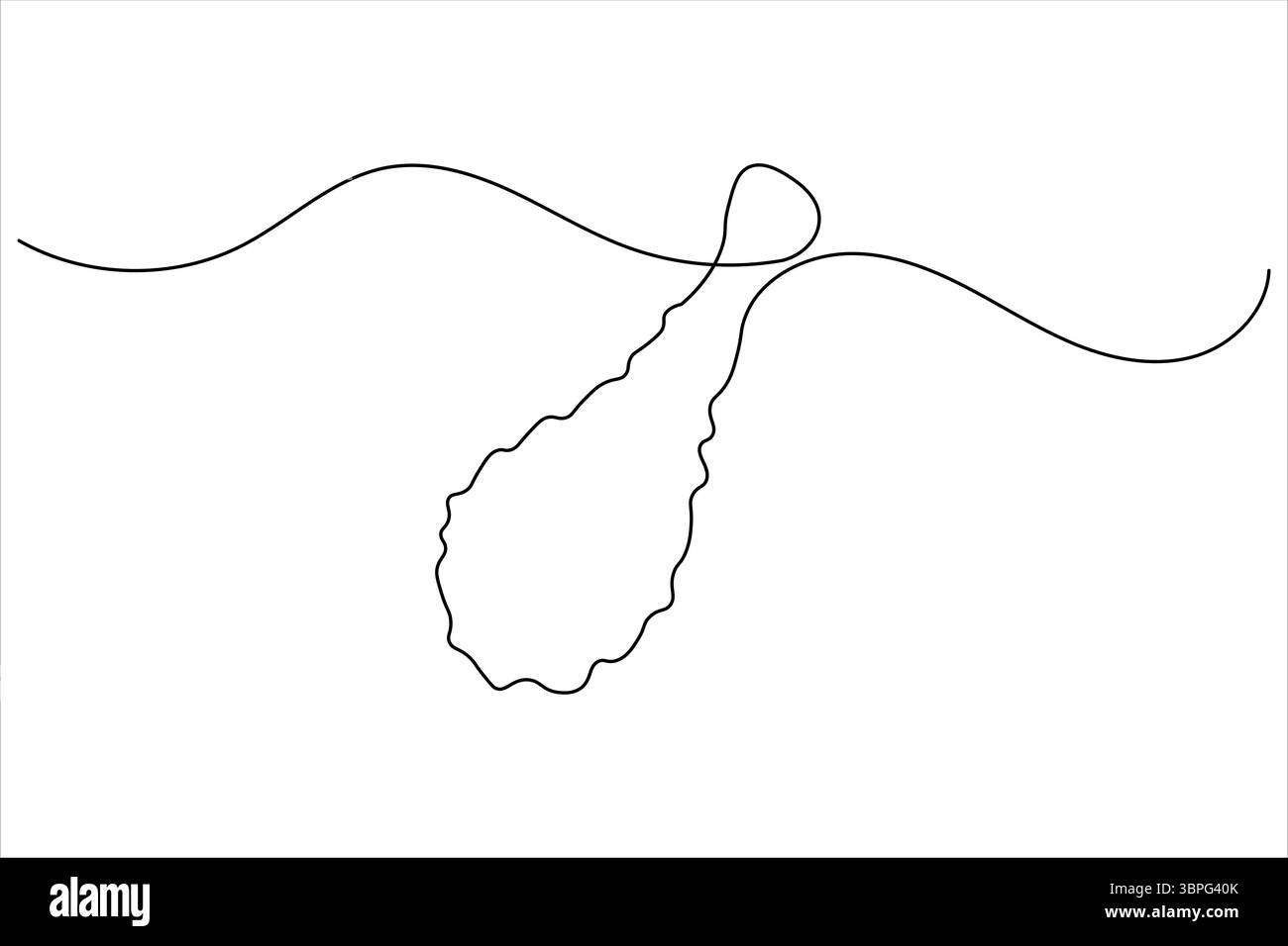 Fried chicken drumstick continuous one line drawing of white background with minimalist outline style Stock Vector