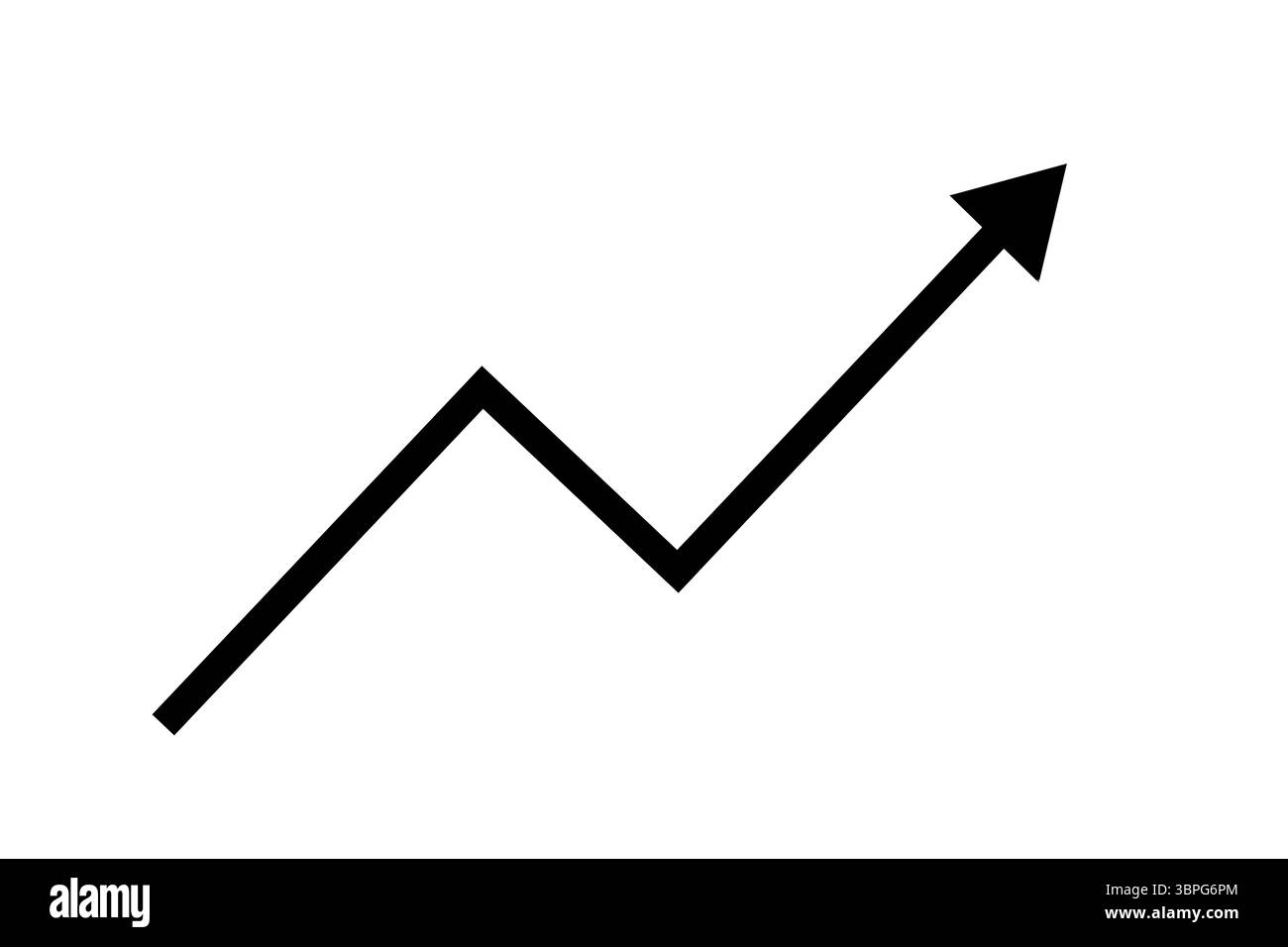 Illustration of graph with black arrow isolated on White Background ...