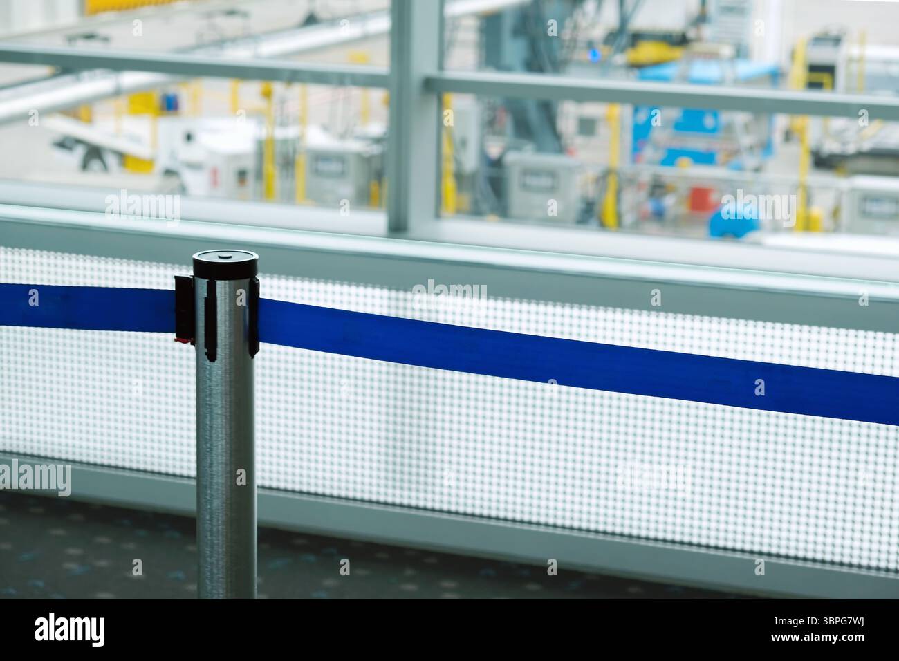 Airport barrier and terminal view. Travel, tourism, transportation. Stock Photo
