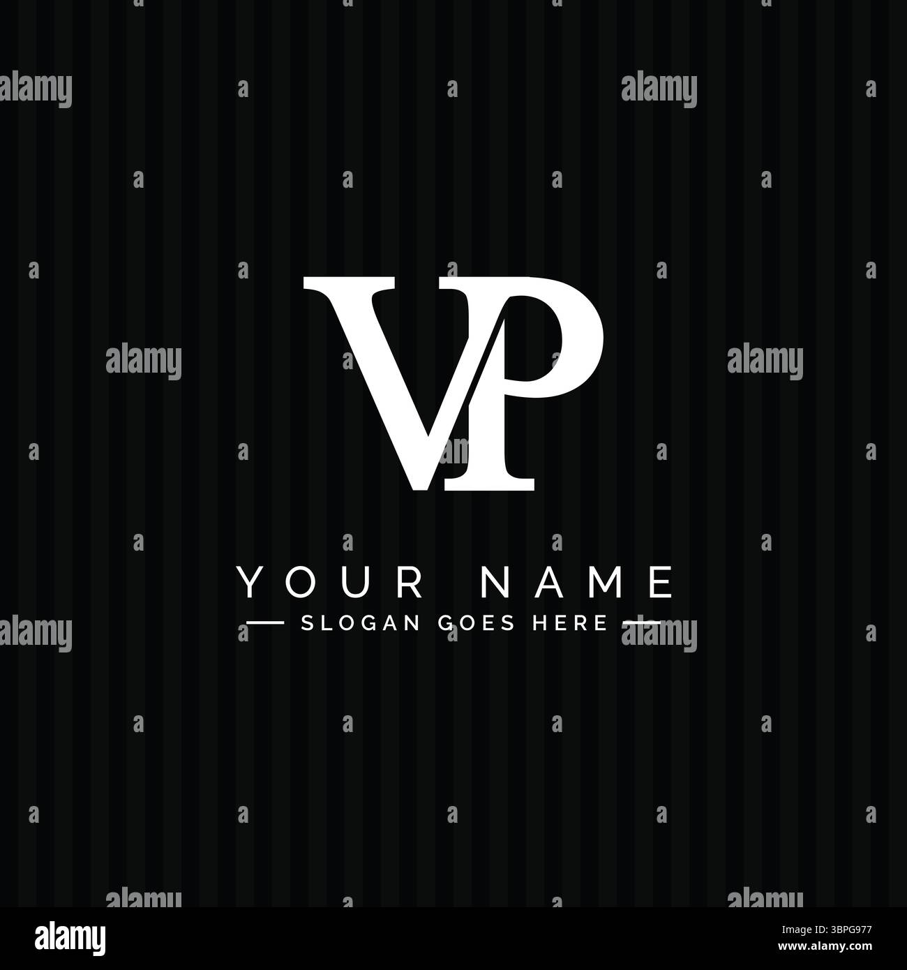 Creative Logo for Initials VP in Monogram Style - Vector Template for Initial Letter V and P Stock Vector