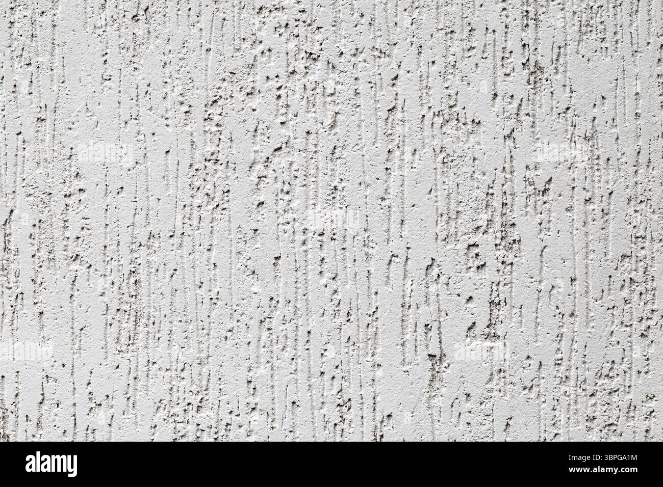 background plastered uneven wall surface with furrows Stock Photo