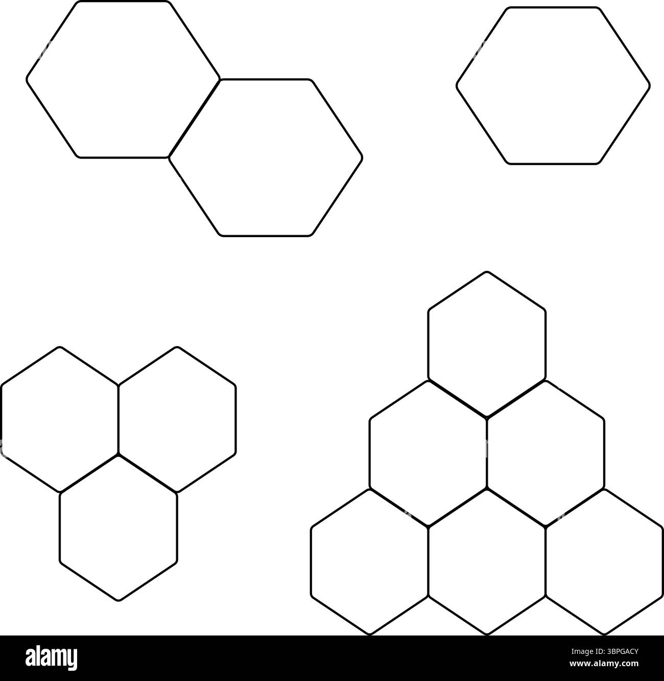 Comb Pattern Graphic Honey comb composition set. Vector graphic line illustration ...