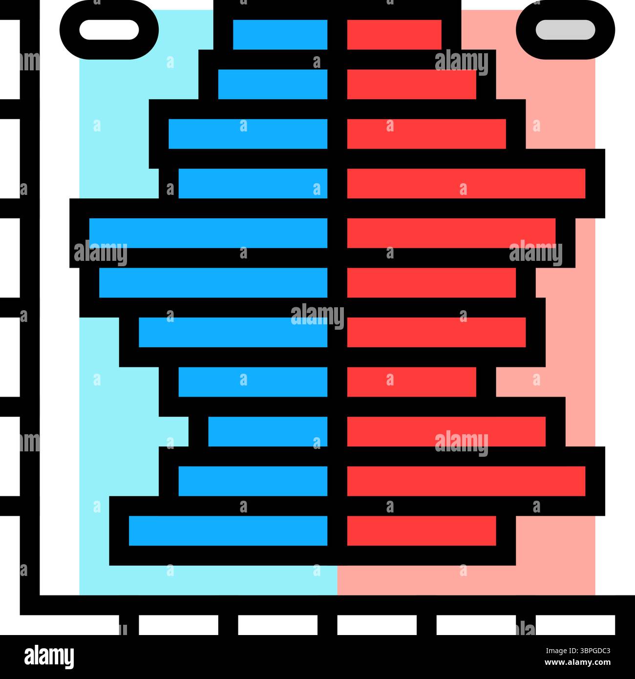 population pyramid chart color icon vector illustration Stock Vector ...